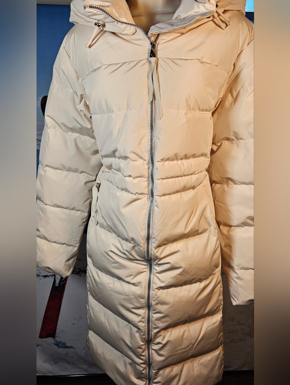 Obermeyer Isere Down Parka Size 8 Sahara Hooded Long Coat NWT